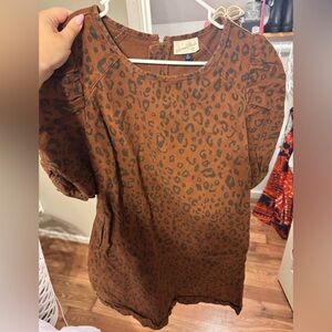 Leopard Print Brown Dress